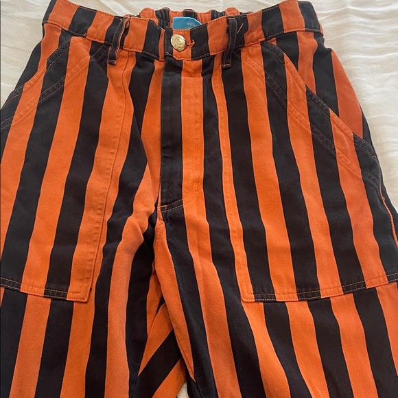 Big Bud Press Orange and Black Striped Flare Pants - Picture 3 of 6